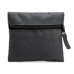 Black Zippered Square Pouch