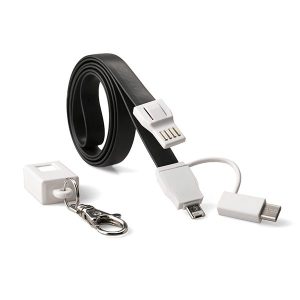 Black Silicone Lanyard Charging Cable