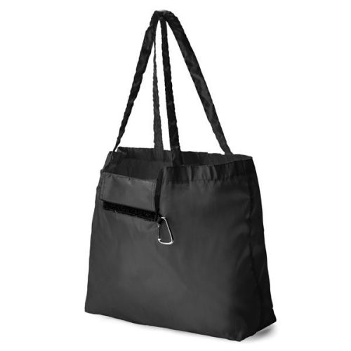 Black Foldable Shopper with Carabiner