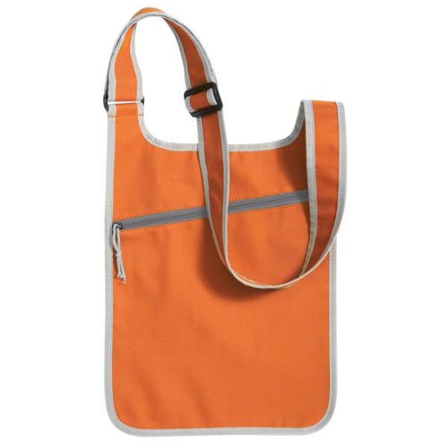 Orange Dark Zip Messenger Shoulder Bag