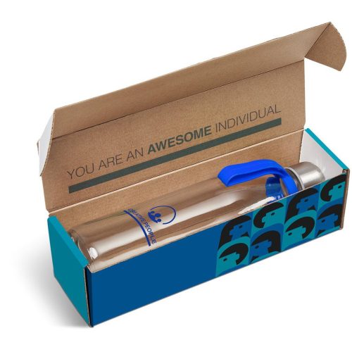 Blue Loopy Bottle in Megan Custom Gift Box