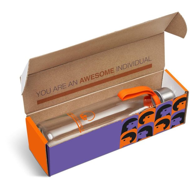 Orange Loopy Bottle in Megan Custom Gift Box