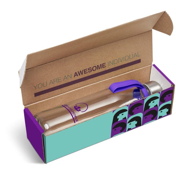 Purple Loopy Bottle in Megan Custom Gift Box