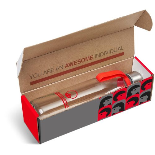 Red Loopy Bottle in Megan Custom Gift Box