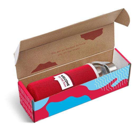 Red Neo Bottle in Megan Custom Gift Box