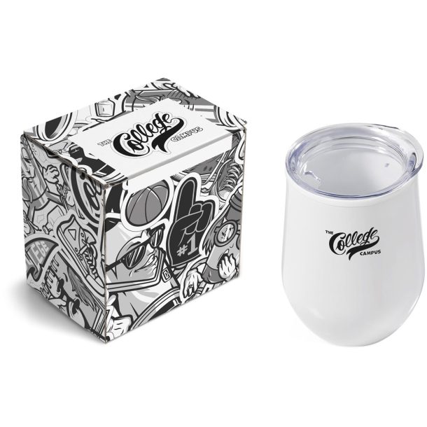 Solid White Serendipio Madison Cup in Megan Custom Gift Box