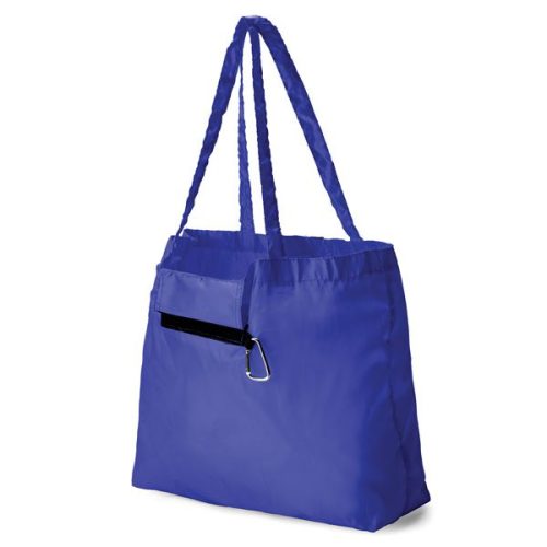 Royal Blue Foldable Shopper with Carabiner