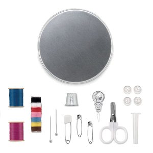 Silver Sewing Kit in Tin
