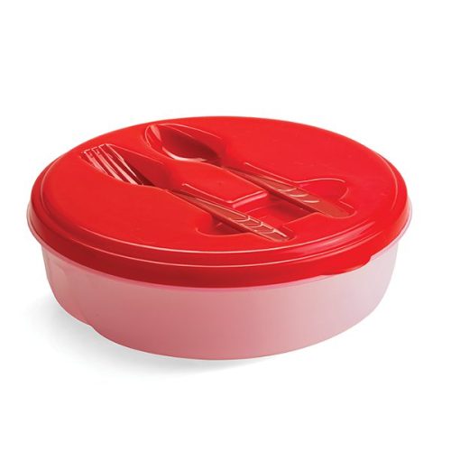 Red Food Container with fork and spoon