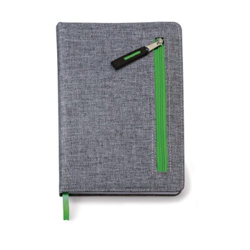 Lime Santo Zipper Notebook