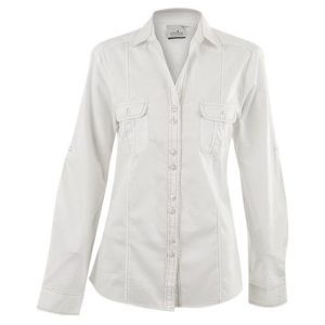 Ladies Long Sleeve Inyala Shirt  - Off White- Off White