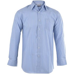 Mens Long Sleeve Drew Shirt  - Light Blue- Light Blue
