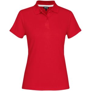 Ladies Bayside Golf Shirt  - Red- Red