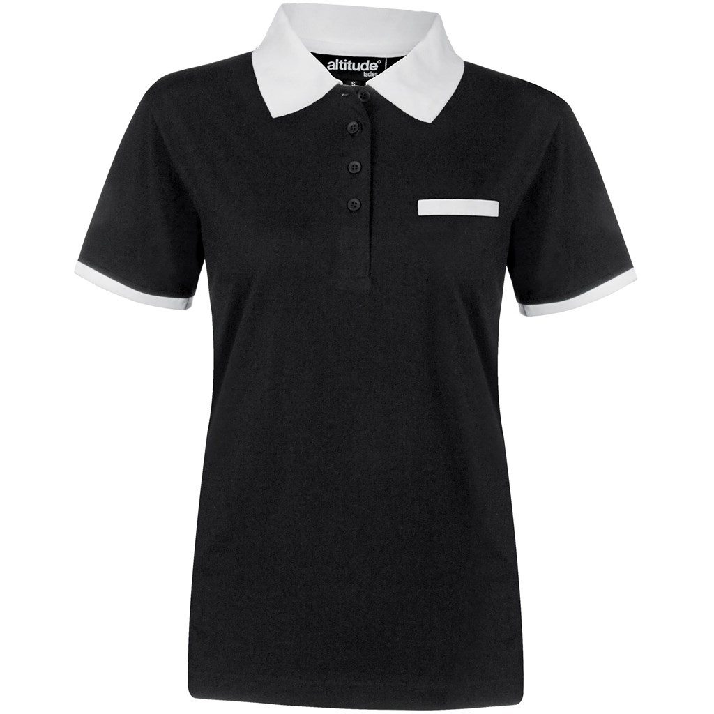 Ladies Caliber Golf Shirt - Black- Black