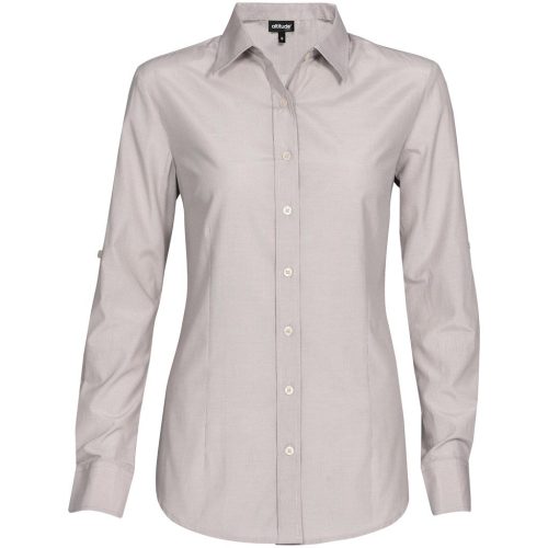 Ladies Long Sleeve Portsmouth Shirt - Grey- Grey