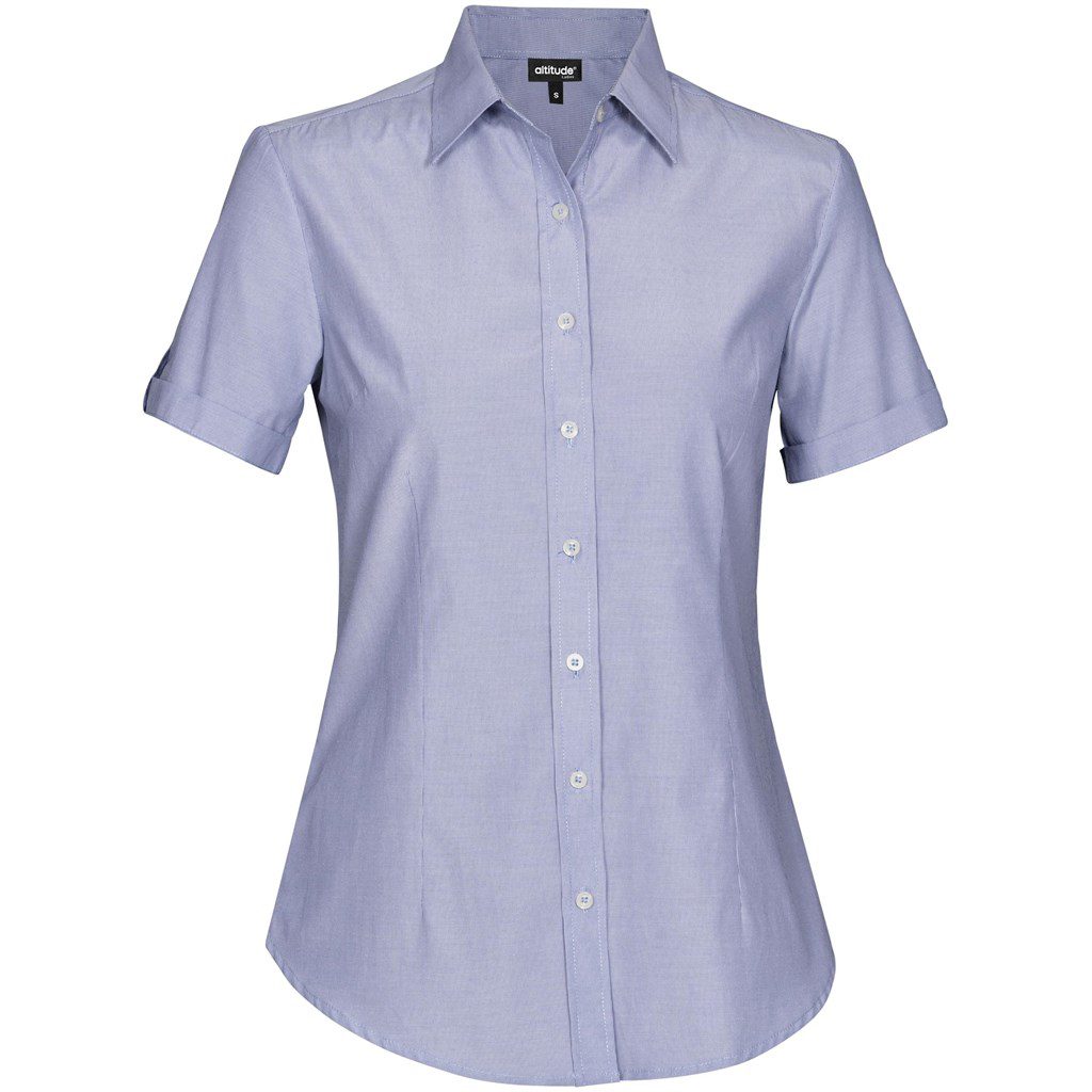 Ladies Short Sleeve Portsmouth Shirt - Navy- Navy