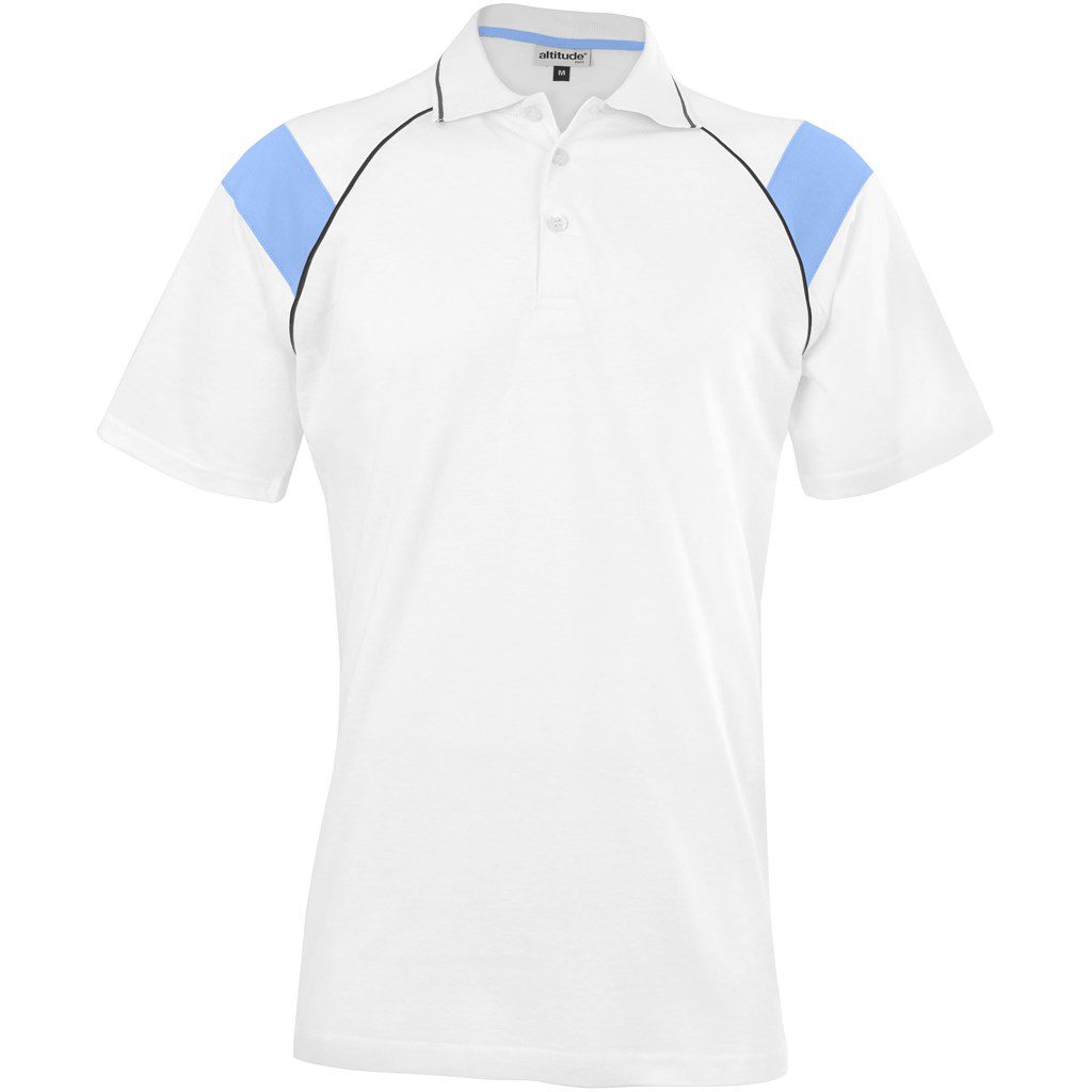 White Light Blue Mens Score Golf Shirt - White Light Blue
