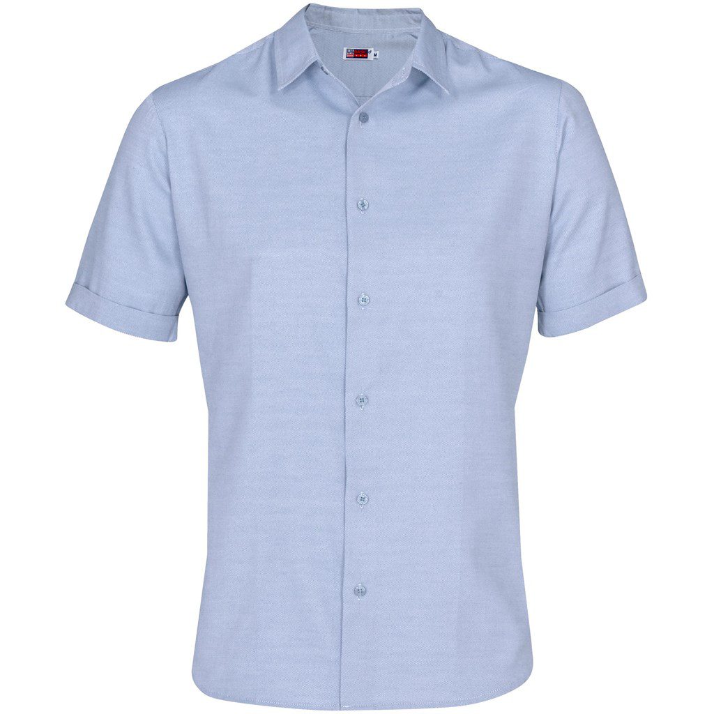 Mens Short Sleeve Wallstreet Shirt - Blue- Blue