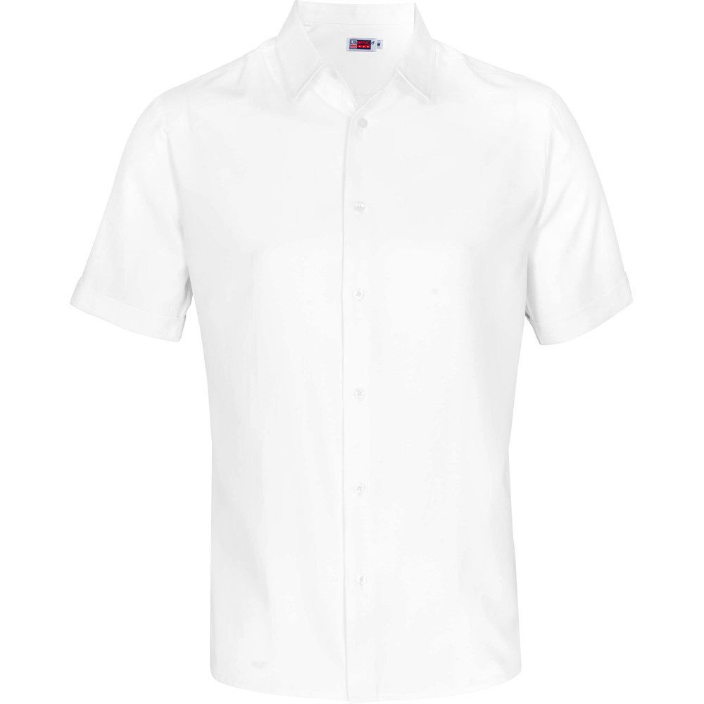 Mens Short Sleeve Wallstreet Shirt - White- White