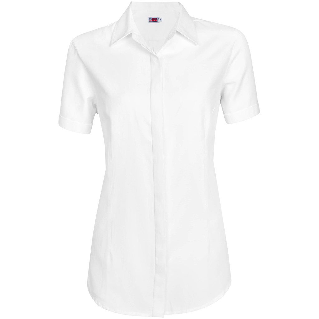 Ladies Short Sleeve Wallstreet Shirt - White- White