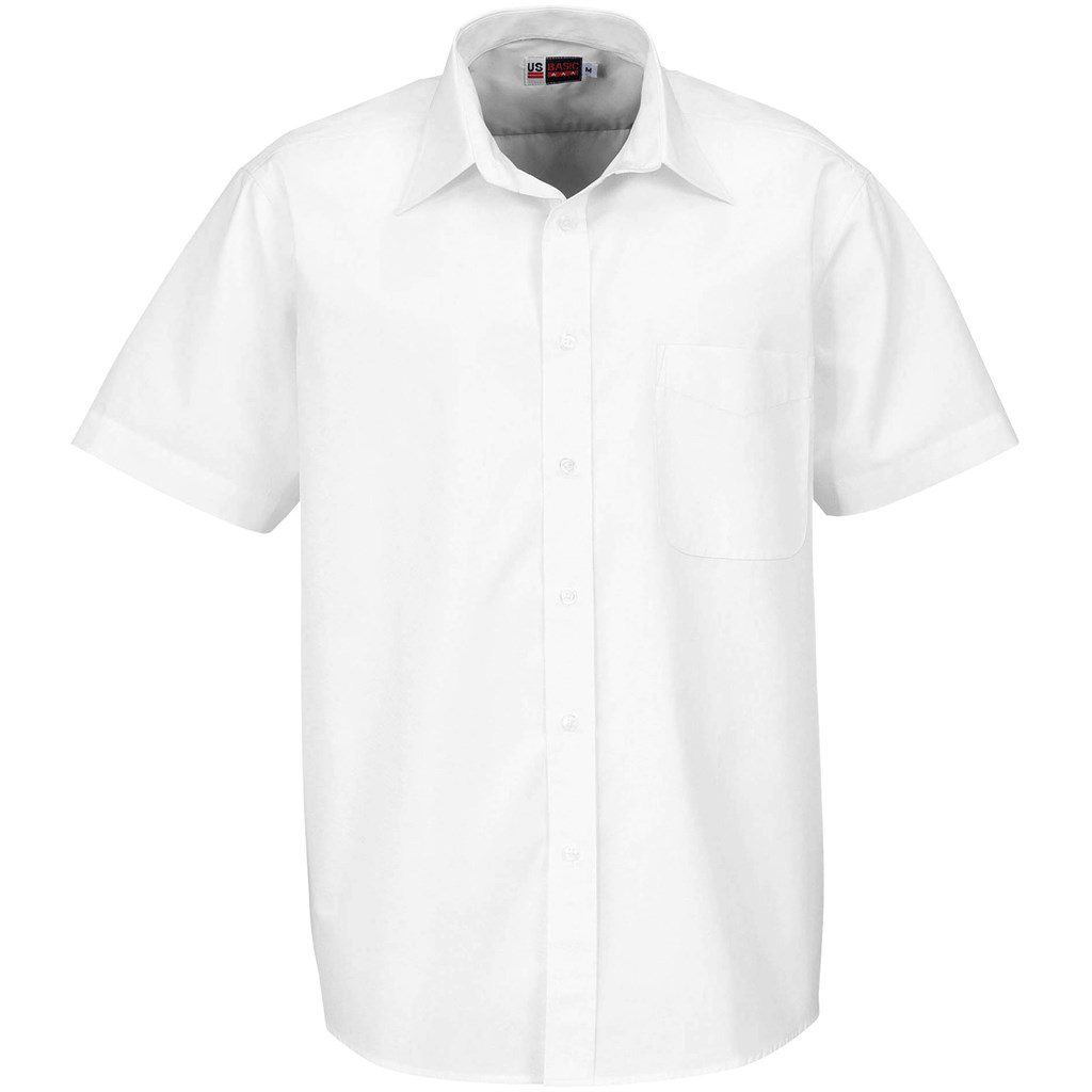 Mens Short Sleeve Washington Shirt  - White- White