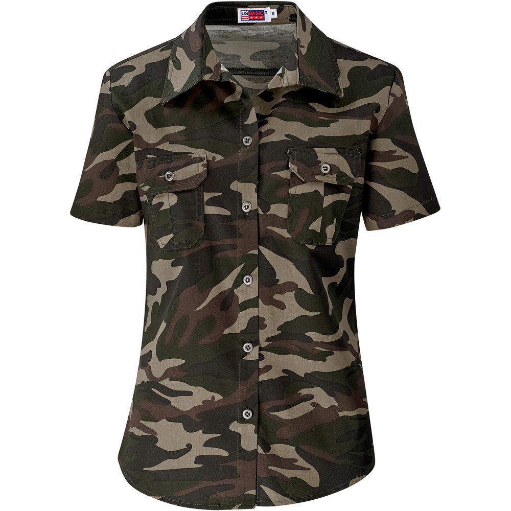 Ladies Short Sleeve Wildstone Shirt - Camouflage- Camo