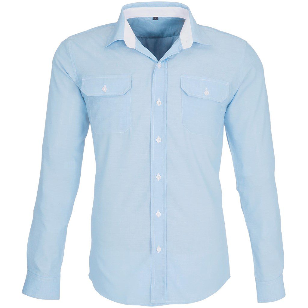 Light Blue Mens Long Sleeve Windsor Shirt - Light Blue