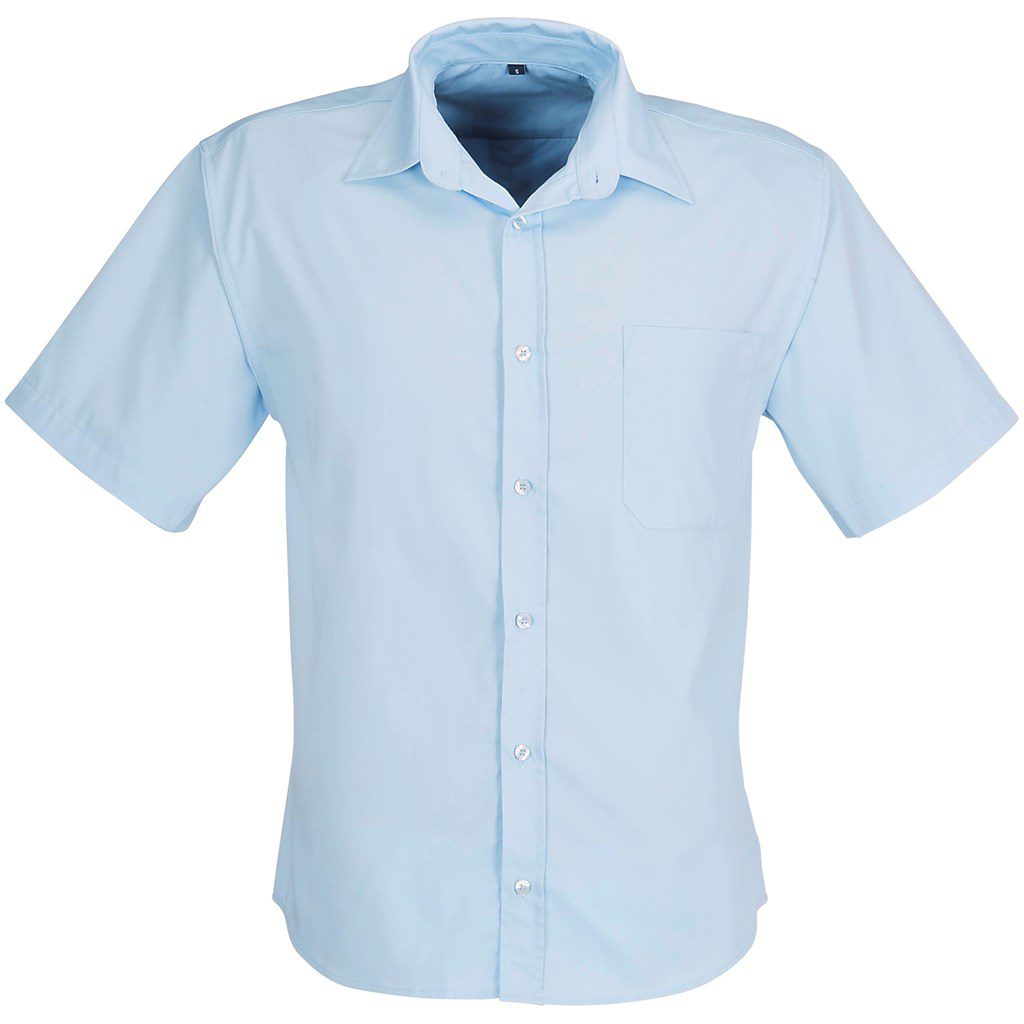 Mens Short Sleeve Milano Shirt - Light Blue- Light Blue