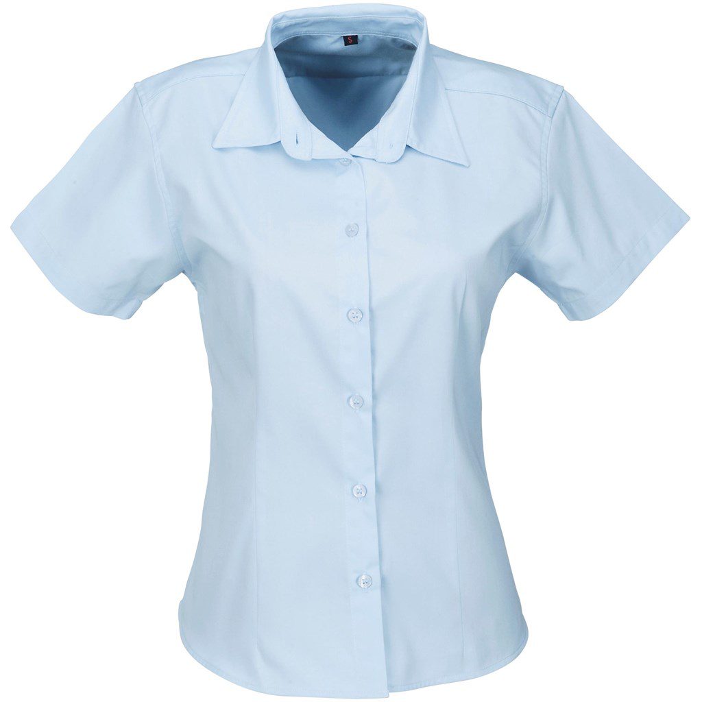 Ladies Short Sleeve Milano Shirt - Light Blue- Light Blue