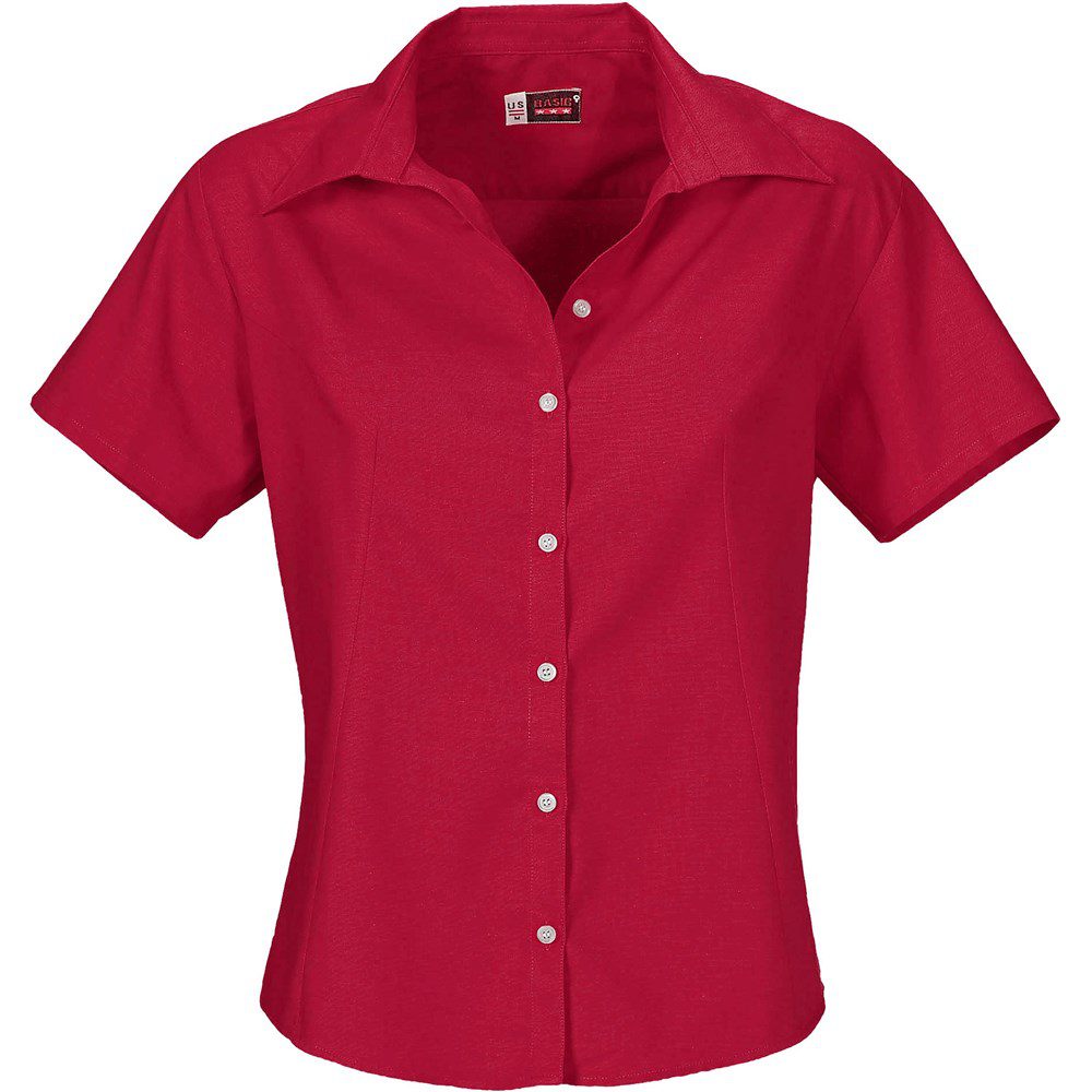 Ladies Short Sleeve Aspen Shirt  - Red- Red