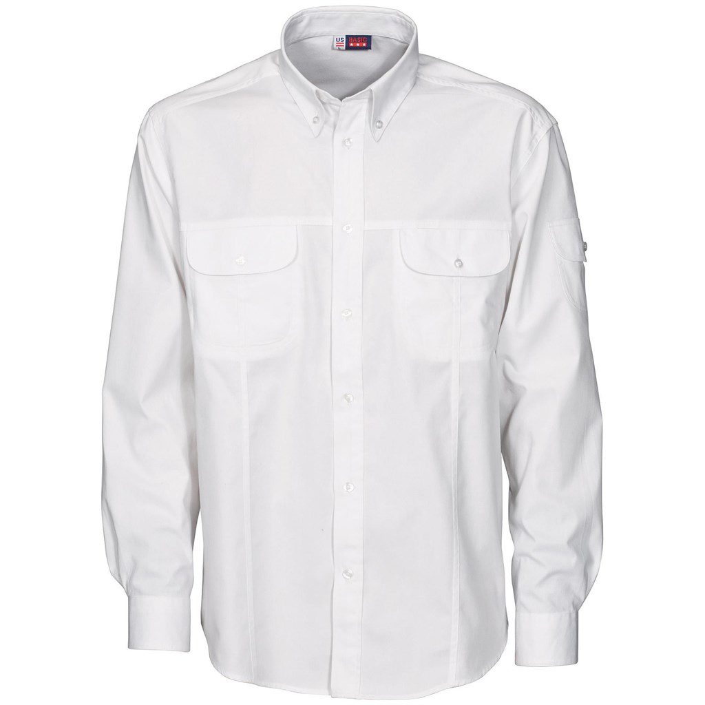 Mens Long Sleeve Phoenix Shirt  - White- White