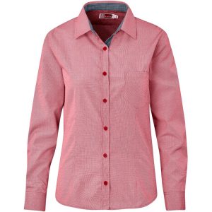 Ladies Long Sleeve Coventry Shirt - Red- Red