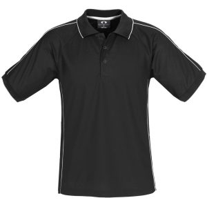 Mens Resort Golf Shirt  - Black- Black