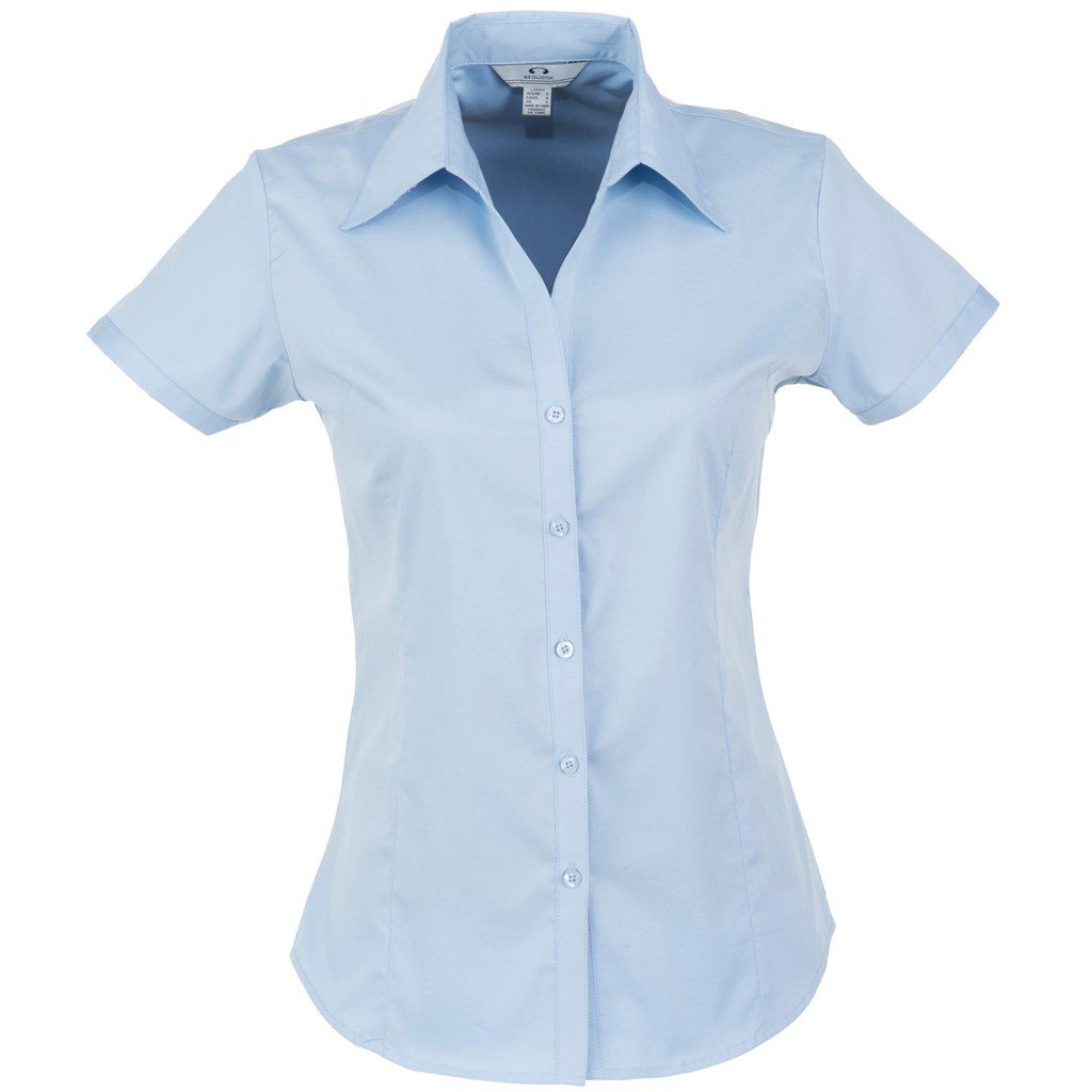 Ladies Short Sleeve Metro Shirt  - Light Blue- Light Blue