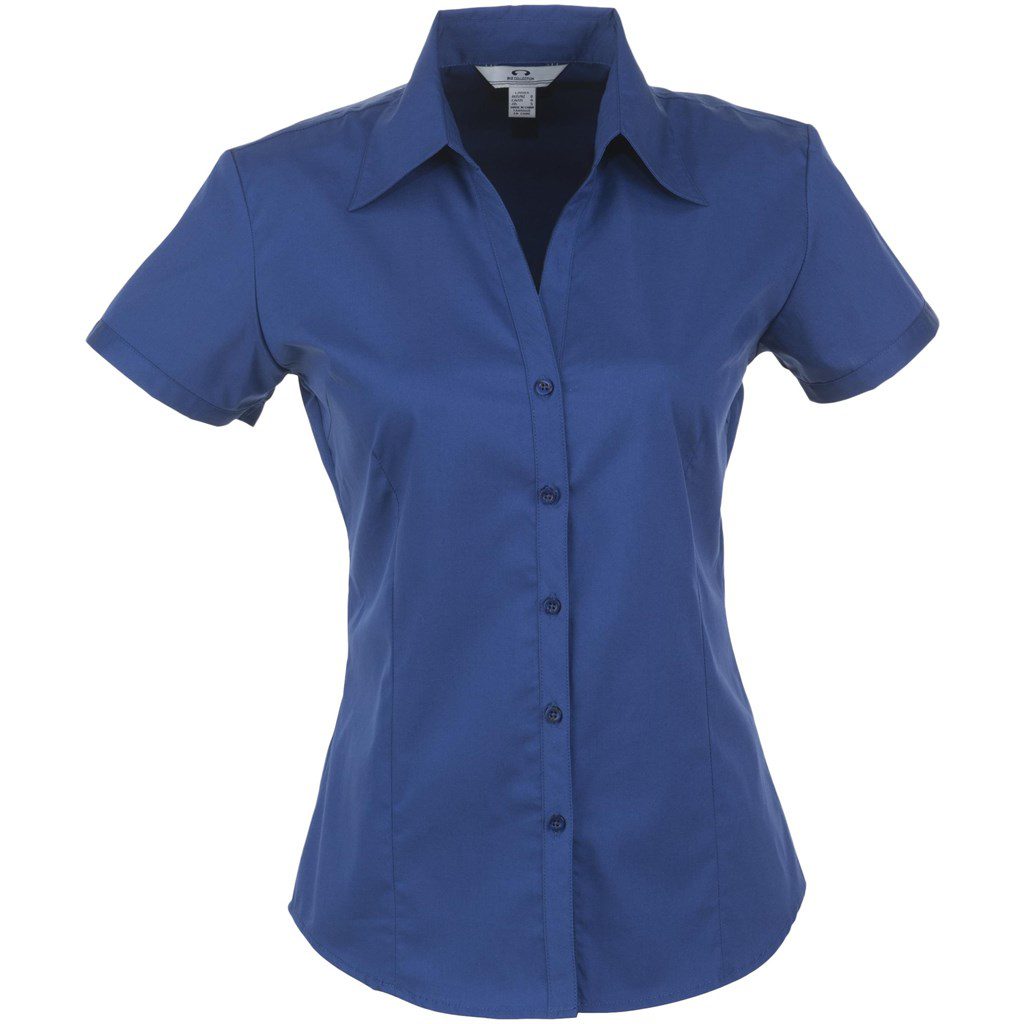 Ladies Short Sleeve Metro Shirt  - Royal Blue- Royal Blue