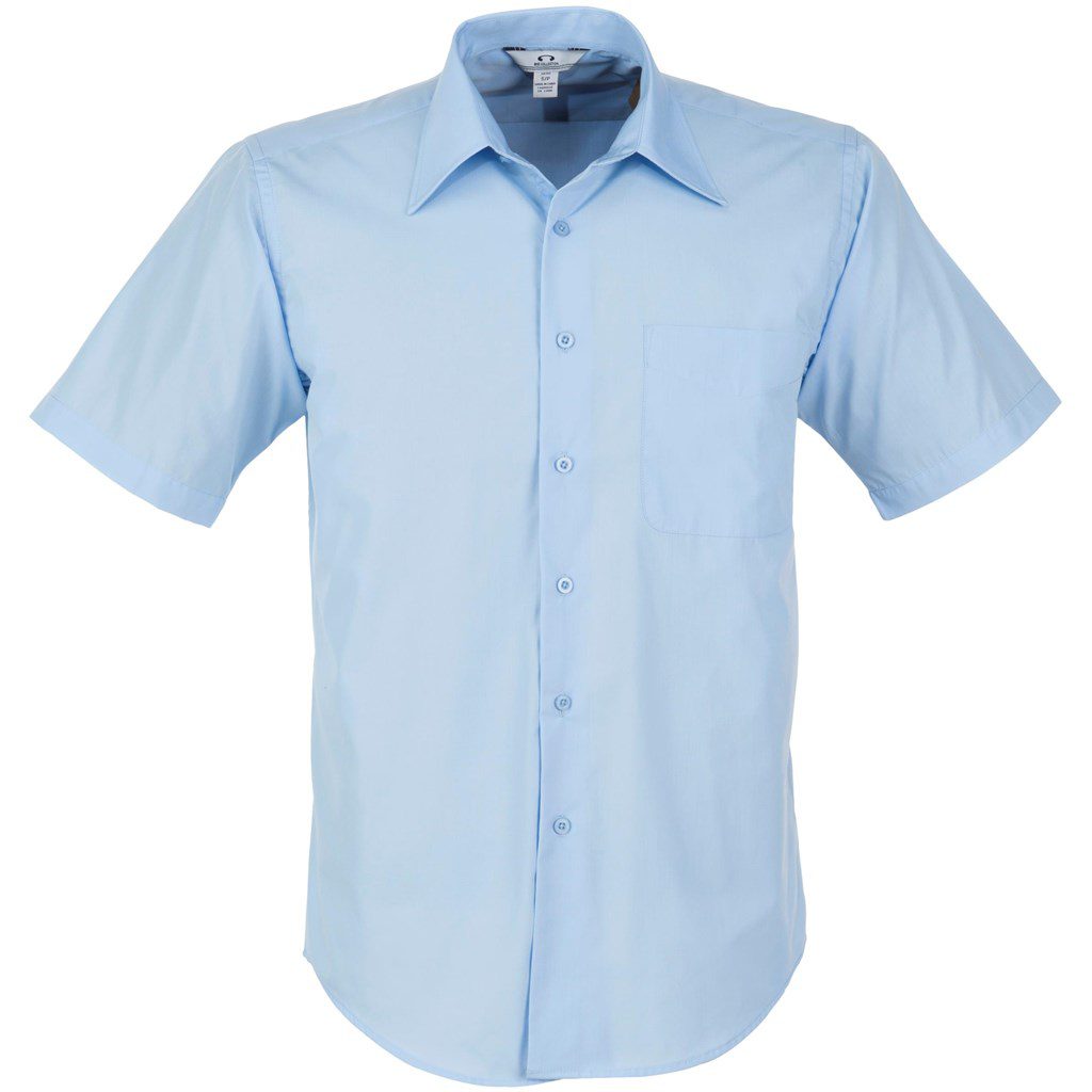 Light Blue Mens Short Sleeve Metro Shirt  - Light Blue