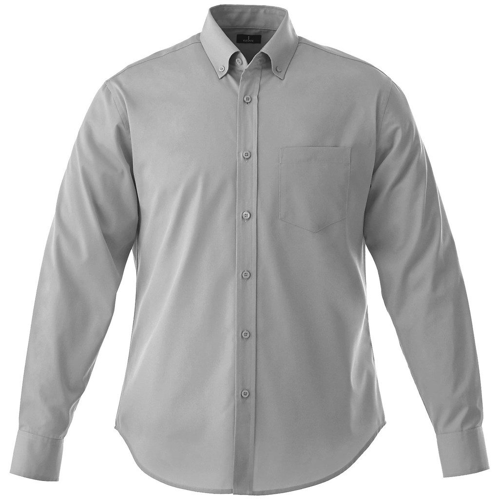 Mens Long Sleeve Wilshire Shirt  - Grey- Grey