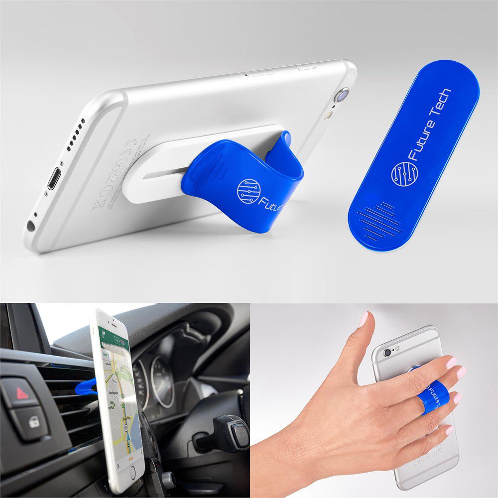 Blue Scroller Phone Grip And Stand - Blue