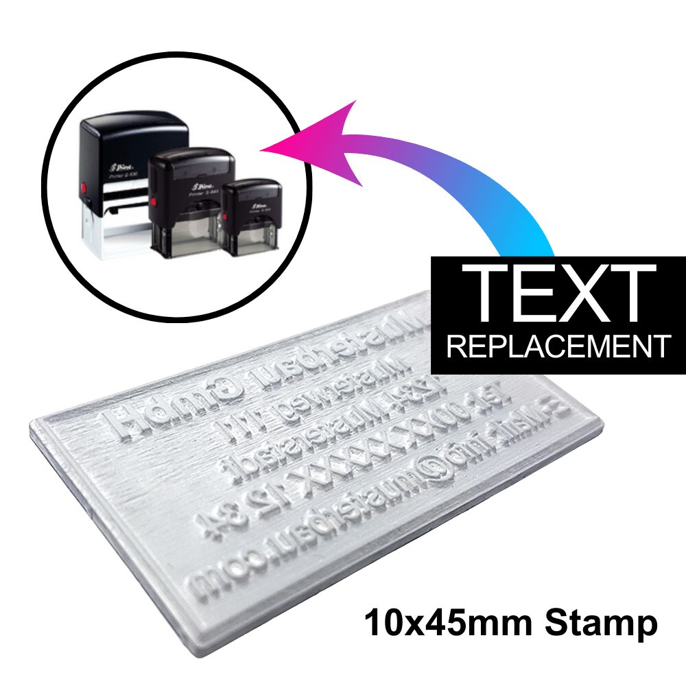 10x45mm Custom Stamp - Text Replace