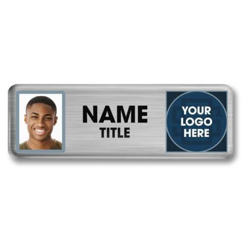 Silver Photo ID Name Badge