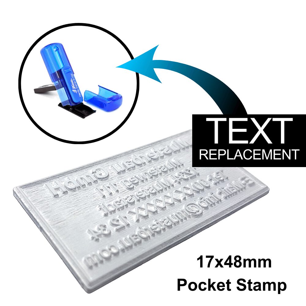 17x48mm Custom Pocket Stamp - Text Replace Only