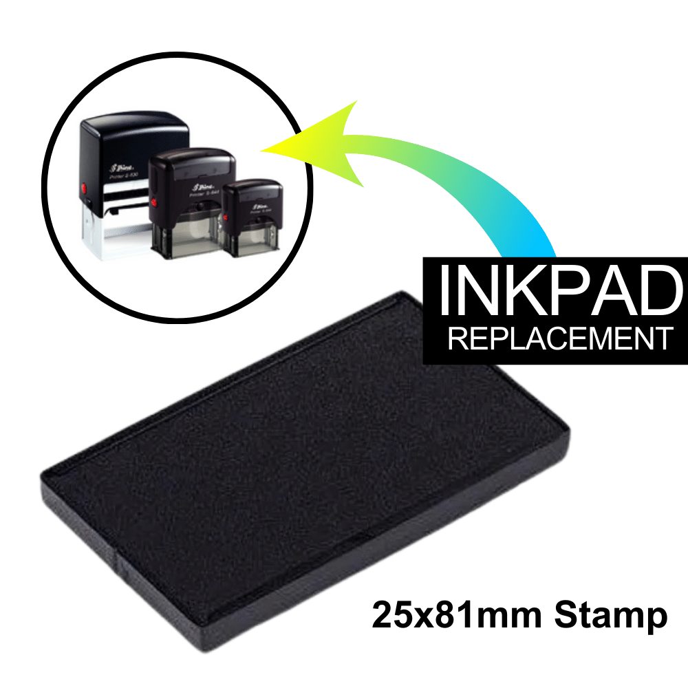 25x81mm Standard Stamp - Ink Pad Replace