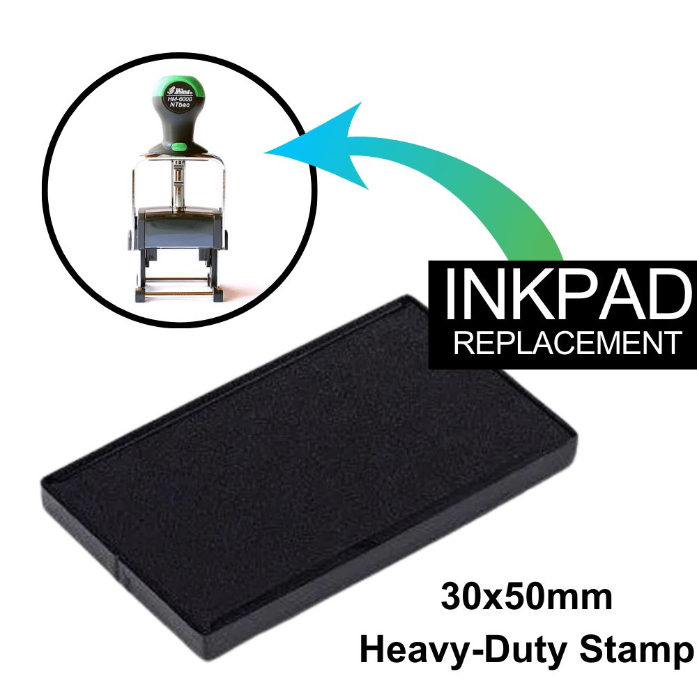30x50mm Heavy Duty Dater Stamp - Ink Pad Replace
