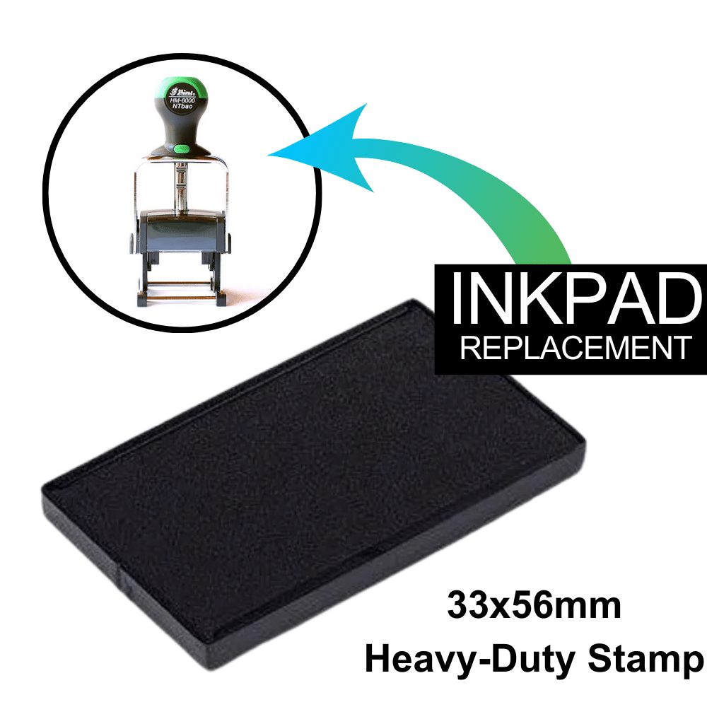 33x56mm Heavy Duty Stamp - Ink Pad Replace
