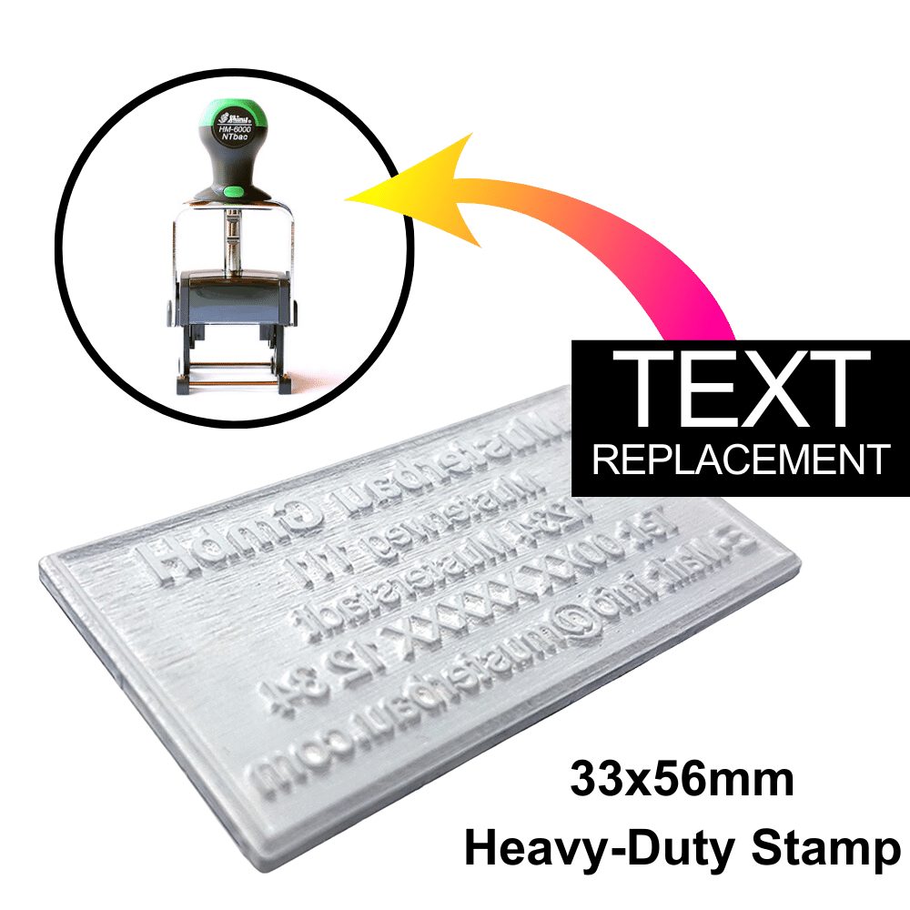 33x56mm Heavy Duty Dater Stamp -Text Replace