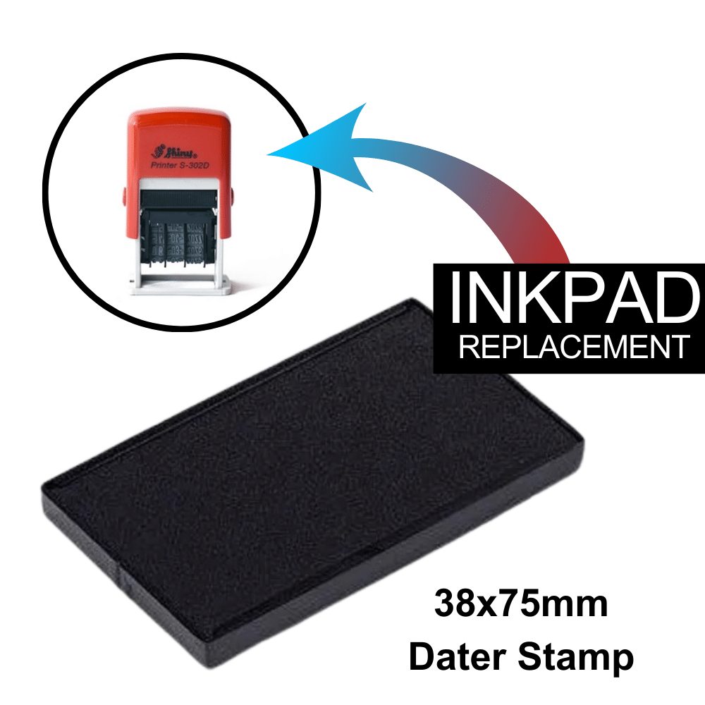 38x75mm Custom Double Dater Stamp - Ink Pad Replace