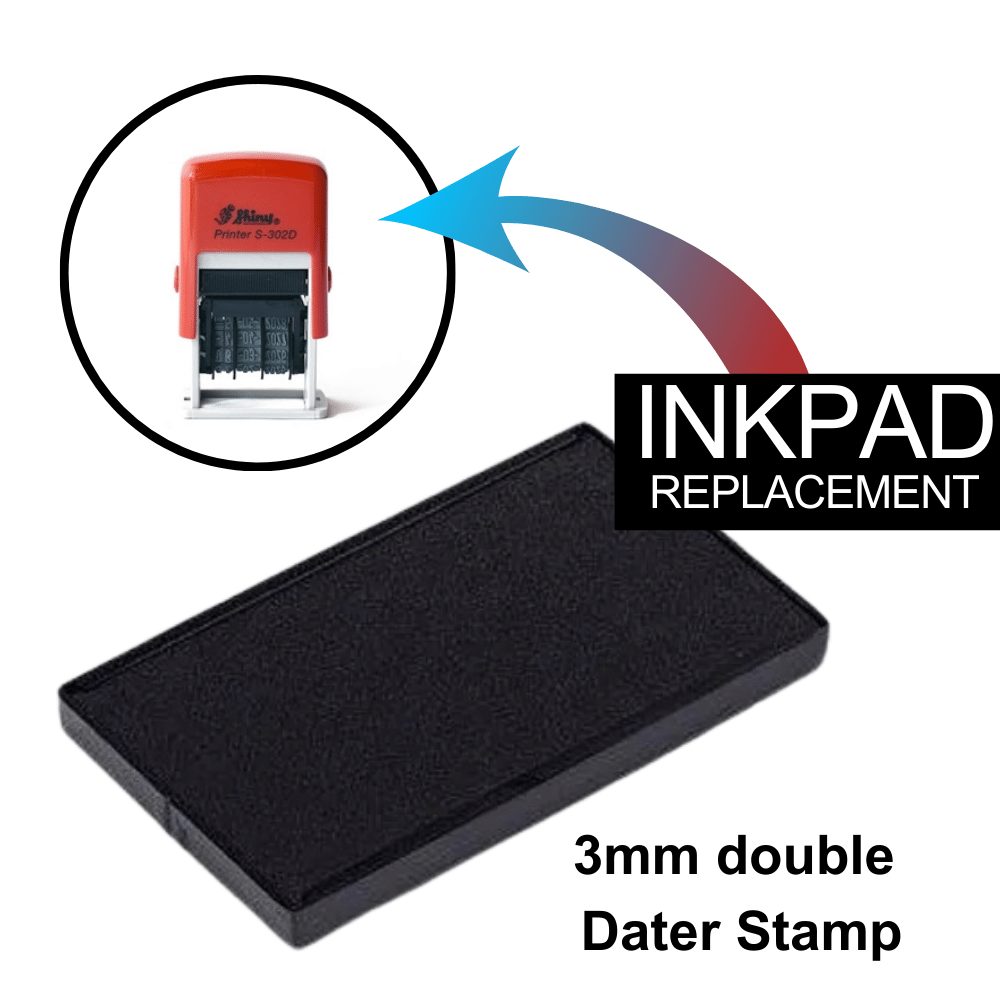 3mm Double Dater Stamp - Ink Pad Replace