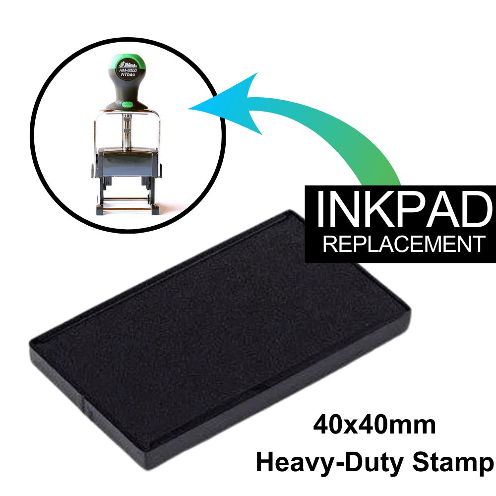 40x40mm Heavy Duty Time Dater Stamp - Ink Pad Replace