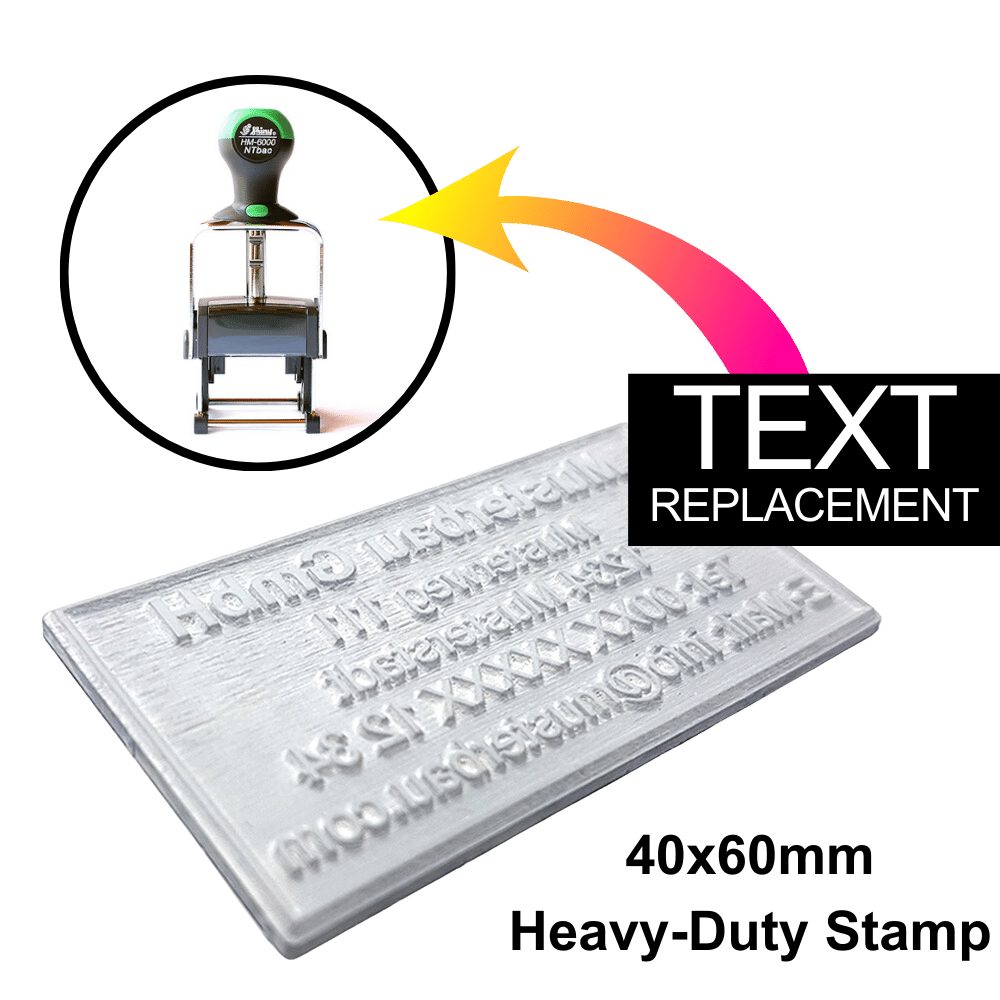 40x60mm Heavy Duty Dater Stamp -Text Replace