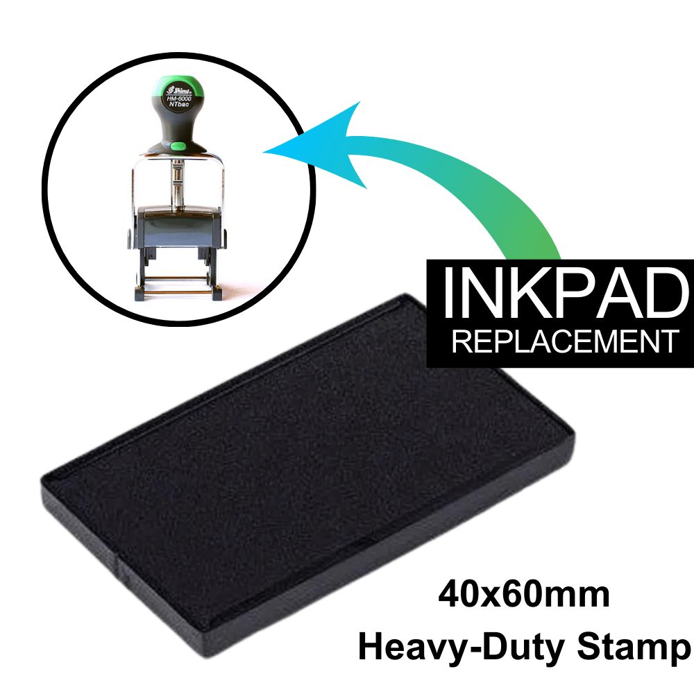 40x60mm Heavy Duty Stamp - Ink Pad Replace